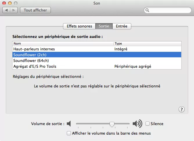 Découvrir SoundFlower